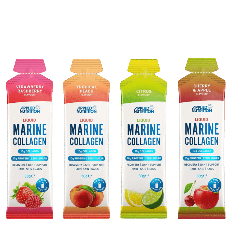 Applied Nutrition Marine Collagen Gels — a delicious, ready-to-go liquid collagen formula designed for convenience and results.