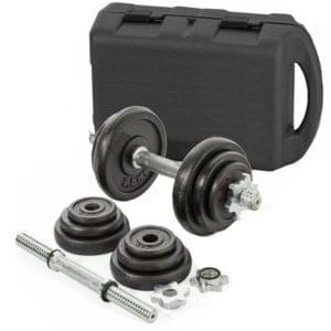 Black Cast Iron Dumbbell 20kg Set