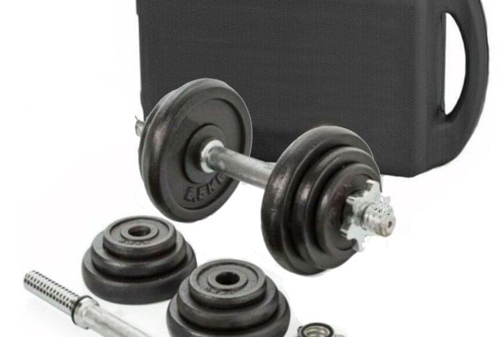 Black Cast Iron Dumbbell 20kg Set