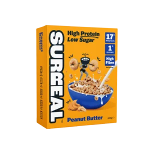 Surreal Protein Cereal – the high-protein, zero-sugar cereal that actually tastes unreal. Start your morning strong, or enjoy an all-day snack that fuels your goals.