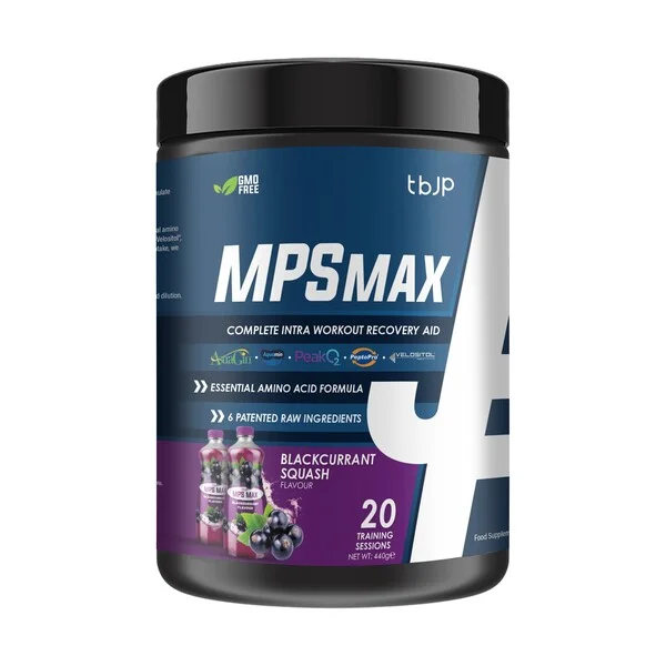 Trained By JP MPS Max is a premium intra-workout amino acid formula designed to maximise muscle protein synthesis (MPS), performance and recovery during intense training sessions.