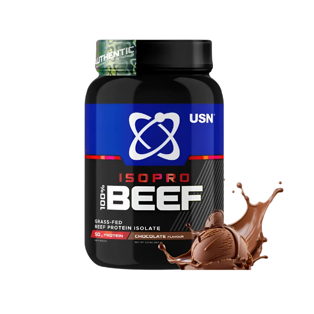USN IsoPro 100% Beef is a premium lactose-free protein powder made from hydrolysed beef protein isolate. Each serving provides 25 g of high-quality protein