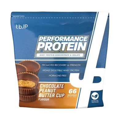 Trained By JP Performance Protein is a premium whey protein blend combining Whey Protein Concentrate and Whey Protein Isolate to support muscle growth, recovery and daily protein intake.